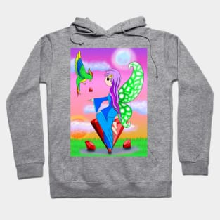 Ruby Crystal Fairy and Bird Friend Hoodie